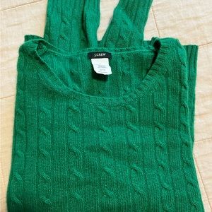 Green JCrew Cable knit sweater